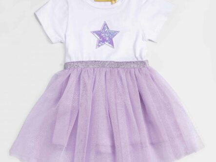Baby Girl Star Decor Short Dress
