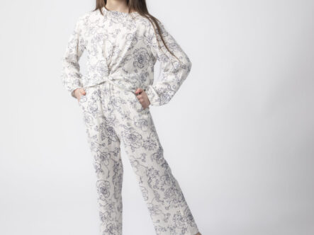 Kids Girl Printed Linen Trouser