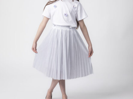Kids Girl Glittery Fabric Long Skirt