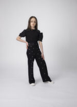 بنطلون أطفال بناتي واسع مزين بالستراس