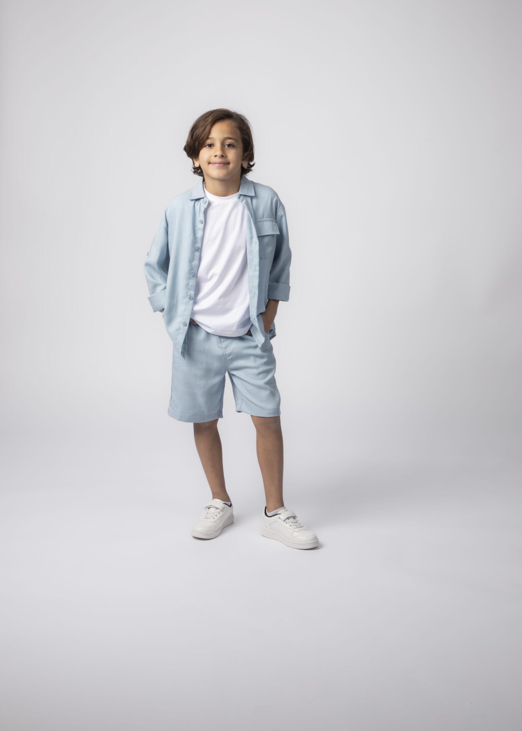 LF LS -53 شورت أطفال ولادي كتان - الصورة 1