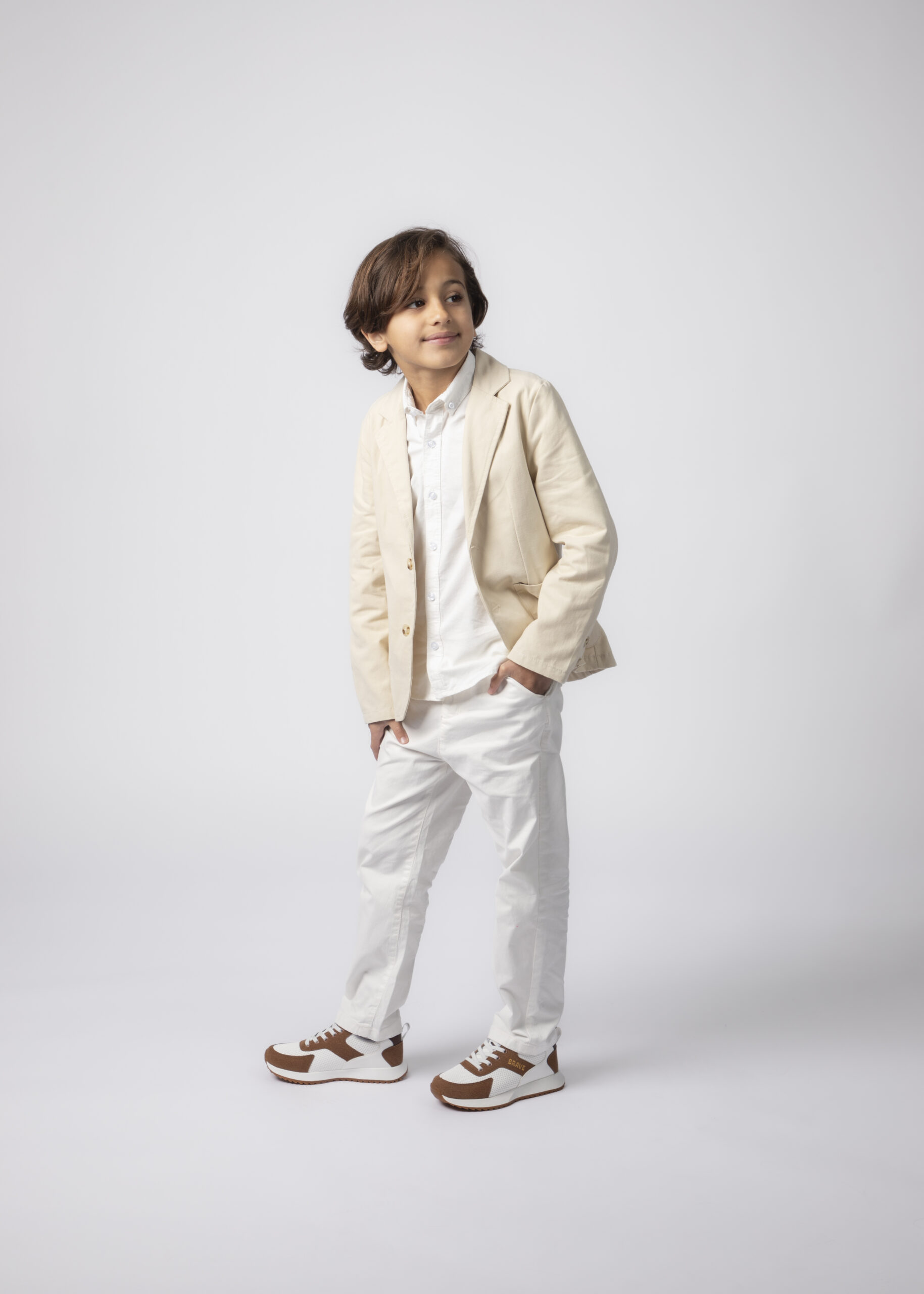 LF LS -63 بليزر أطفال ولادي كتان سادة - الصورة 1