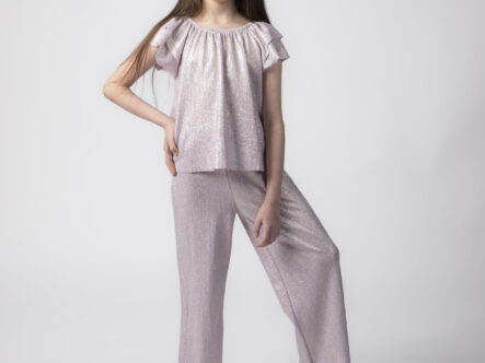 Kids Girl Glittery Fabric Flow Trouser