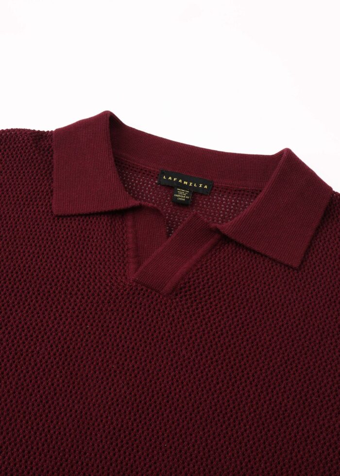 Men Knitted Patterned T-Shirt - Image 2