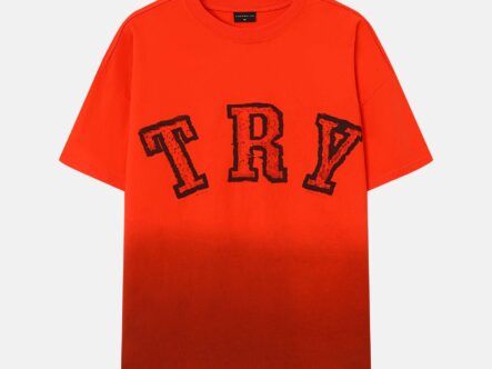 تيشيرت رجالي طباعة “Try” بتصميم الوان مصبوغة