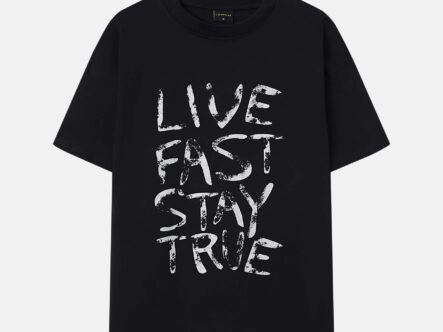 Men "Live Fast Stay True" Printed T-Shirt