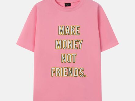 Men "Make Money Not Friends" Printed T-Shirt