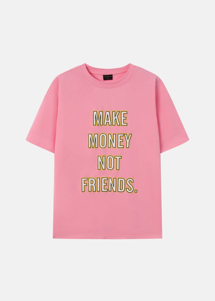 Men "Make Money Not Friends" Printed T-Shirt - Image 1
