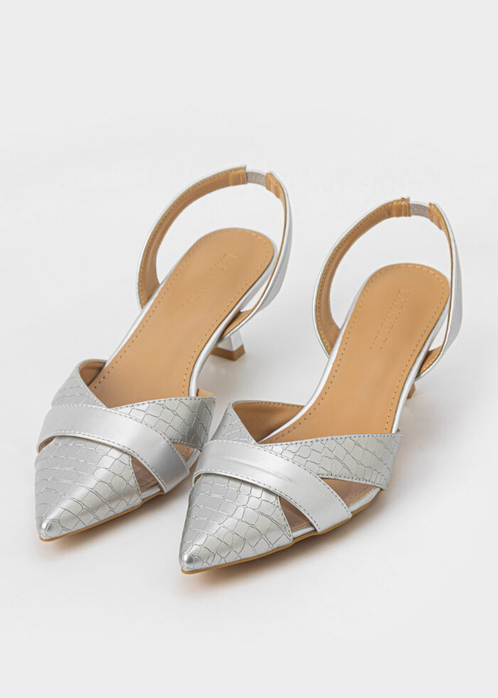 Women Patterned Leather Heels Sandal - Image 2