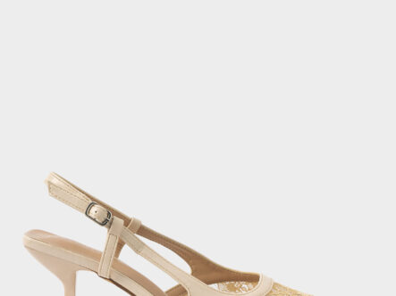 Women Mesh Embroidery Fabric Heels Sandal