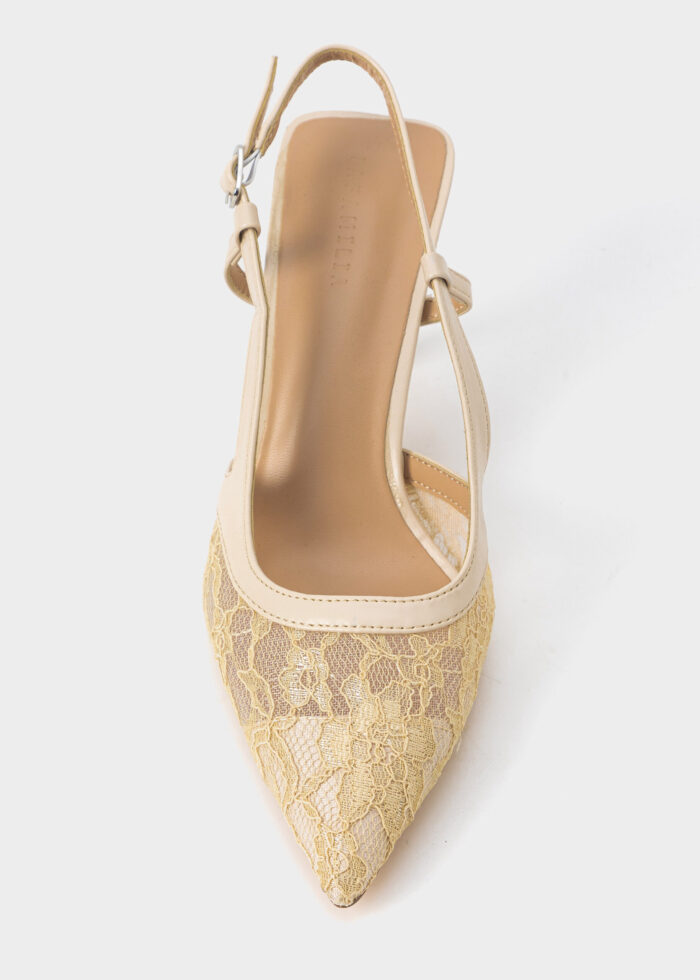 Women Mesh Embroidery Fabric Heels Sandal - Image 3