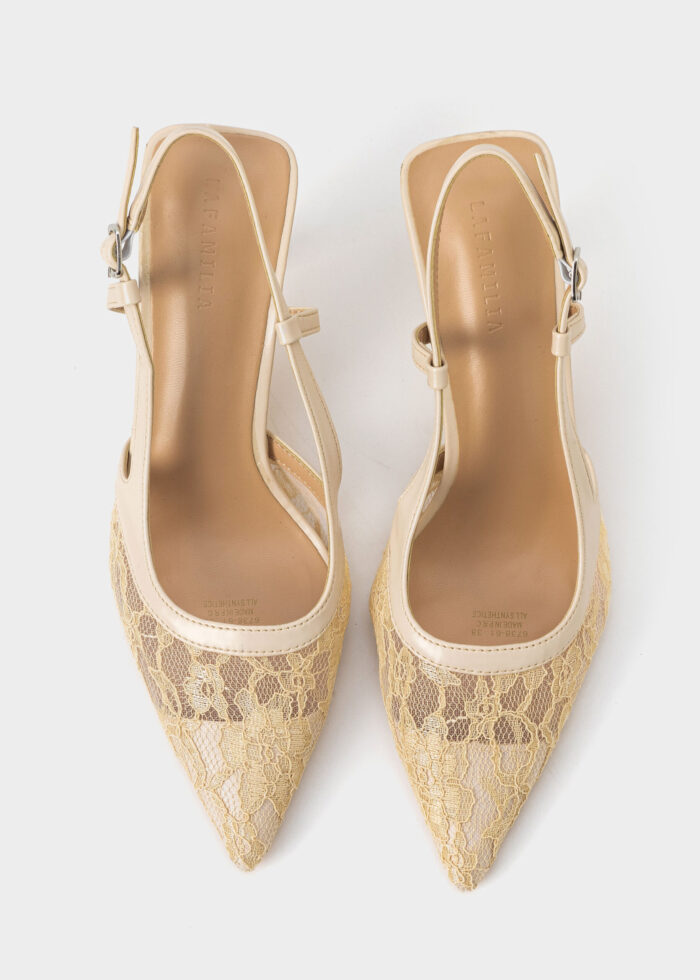 Women Mesh Embroidery Fabric Heels Sandal - Image 4