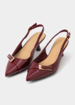 Women Patent Leather Heels Sandal - Image 2
