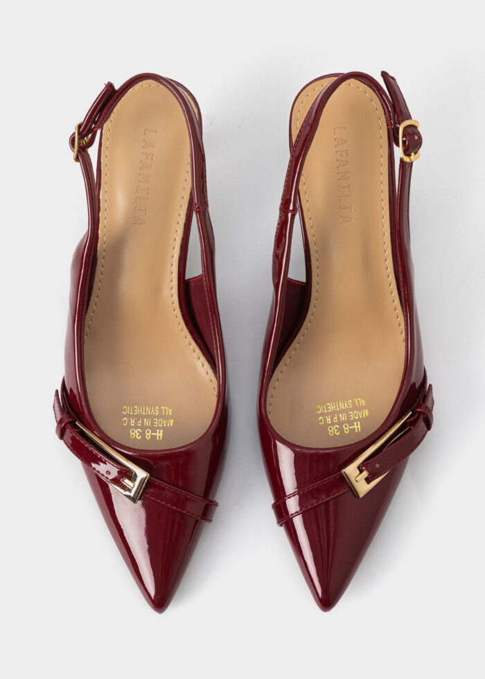 Women Patent Leather Heels Sandal - Image 4