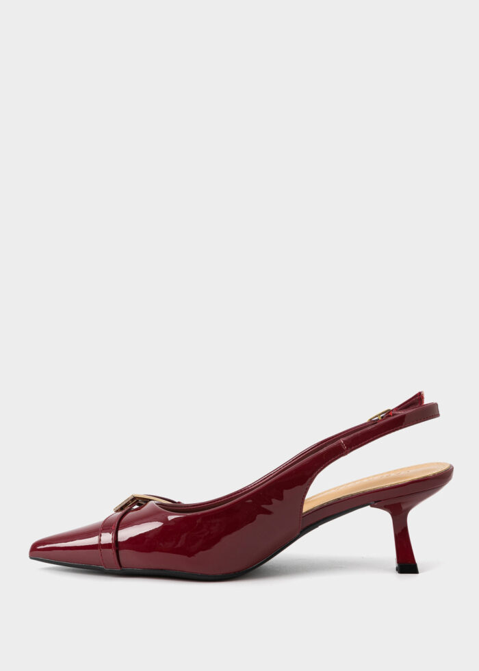 Women Patent Leather Heels Sandal - Image 5