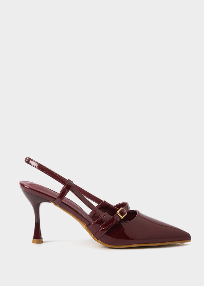 Women Patent Leather Heels Sandal - Image 1