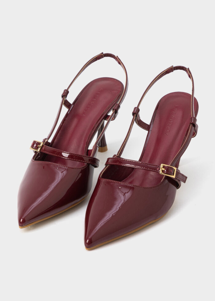 Women Patent Leather Heels Sandal - Image 2