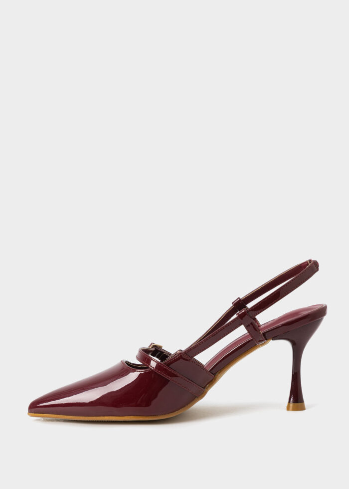 Women Patent Leather Heels Sandal - Image 5