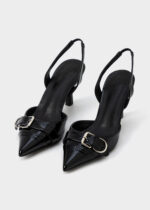 Women Patent Leather Heels Sandal - Image 2