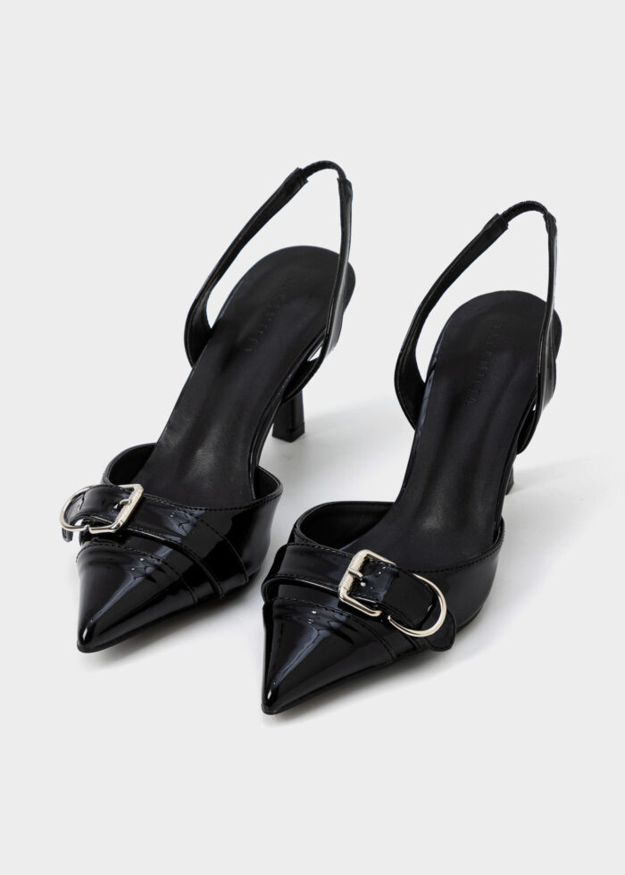 Women Patent Leather Heels Sandal - Image 2