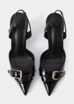 Women Patent Leather Heels Sandal - Image 4