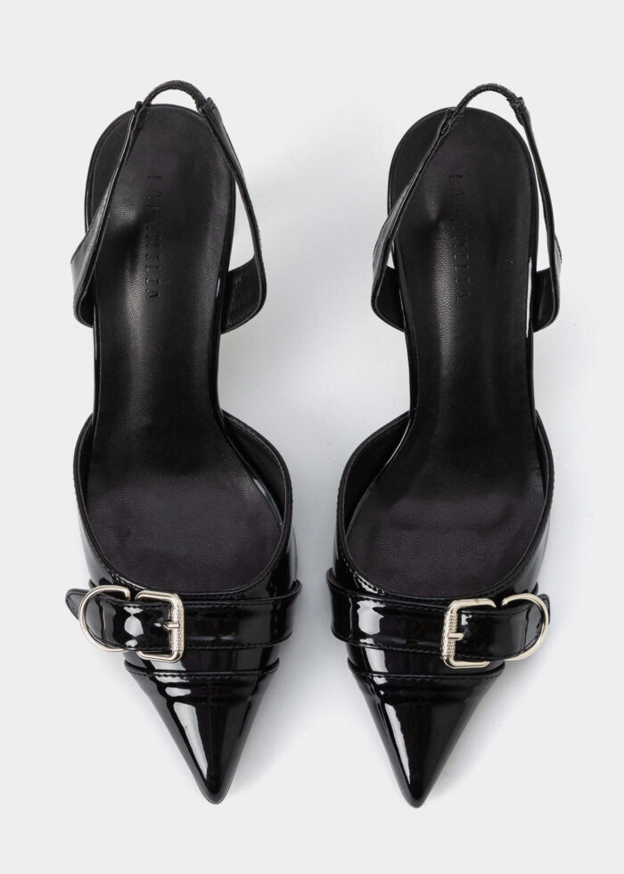 Women Patent Leather Heels Sandal - Image 4