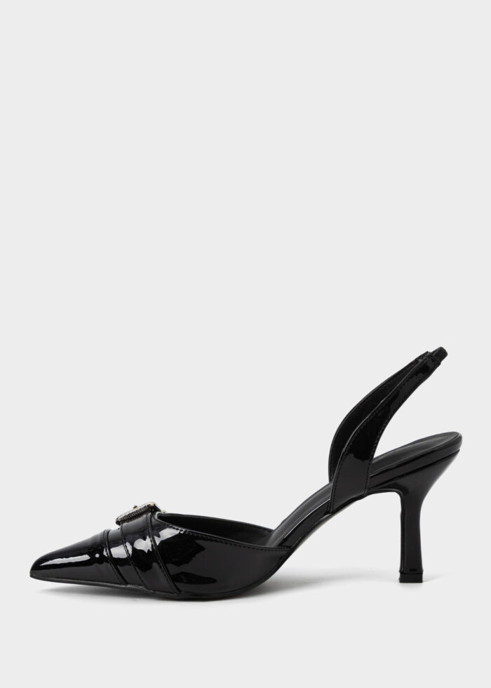 Women Patent Leather Heels Sandal - Image 5