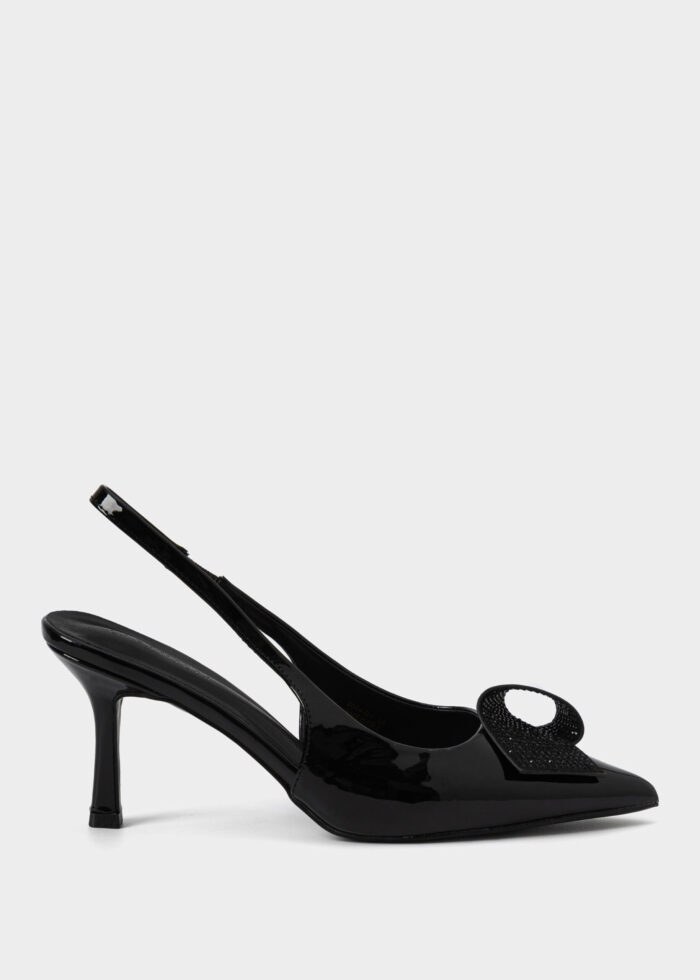 Women Patent Leather Heels Sandal - Image 1