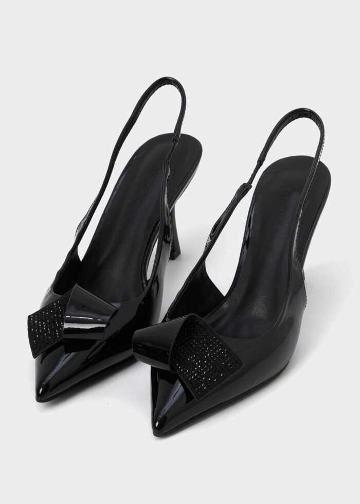 Women Patent Leather Heels Sandal - Image 2