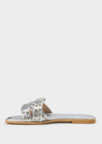 Women Leather Strass Decor Slipper - Image 5
