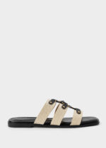 Women Fabric and Leather Slipper