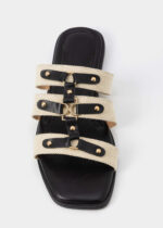 Women Fabric and Leather Slipper - Image 3