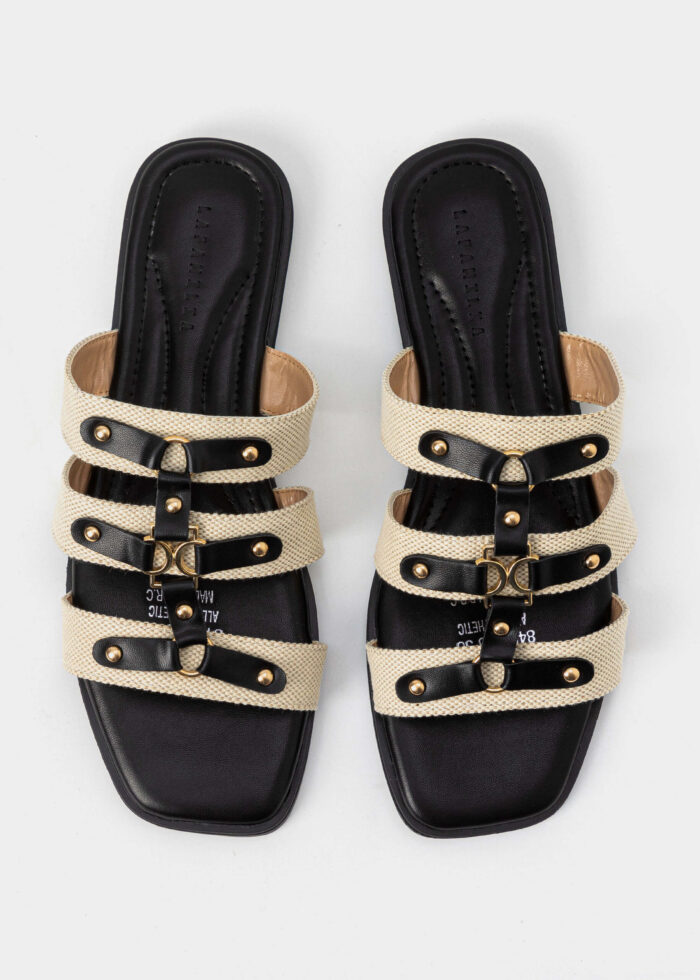 Women Fabric and Leather Slipper - Image 4