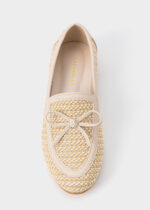 Women Straw and Leather Ballerina Shoes - Image 3