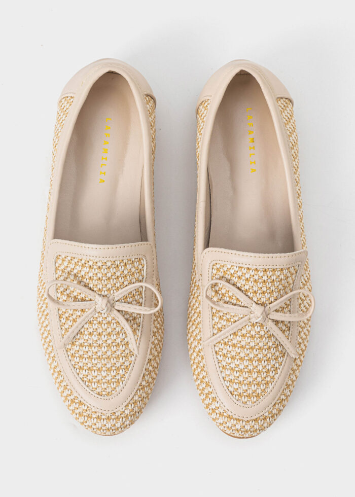 Women Straw and Leather Ballerina Shoes - Image 4