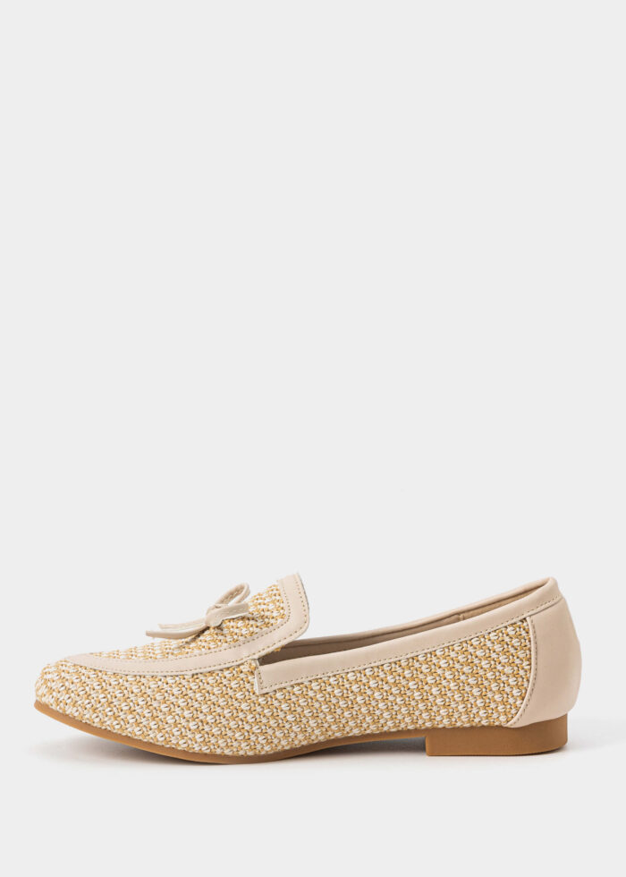 Women Straw and Leather Ballerina Shoes - Image 5
