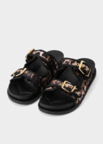 Women Leather and Fabric Slipper - Image 2