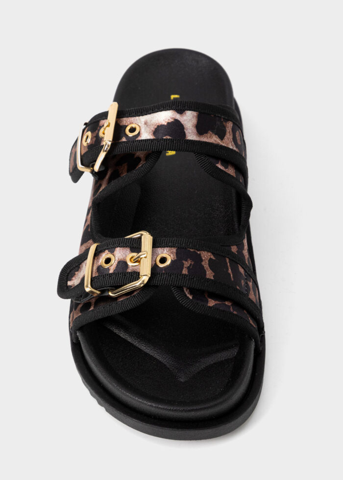 Women Leather and Fabric Slipper - Image 3