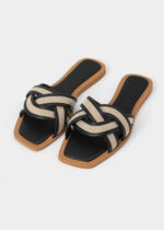 ⁦سليبر نسائي جلد ونسيج⁩ - الصورة ⁦2⁩