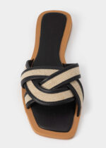 ⁦سليبر نسائي جلد ونسيج⁩ - الصورة ⁦3⁩