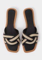 ⁦سليبر نسائي جلد ونسيج⁩ - الصورة ⁦4⁩