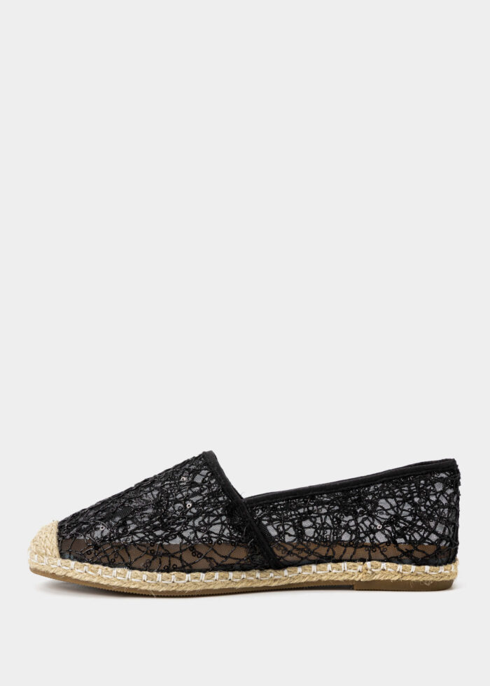 Women Mesh Embroidery Fabric Ballerina Shoes - Image 5