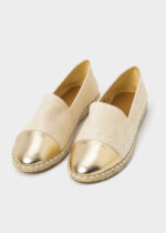 Women Fabric and Leather Ballerina Shoes - Image 2