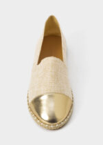 Women Fabric and Leather Ballerina Shoes - Image 3