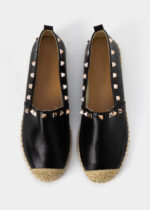Women Leather and Straw Ballerina Shoes - Image 4