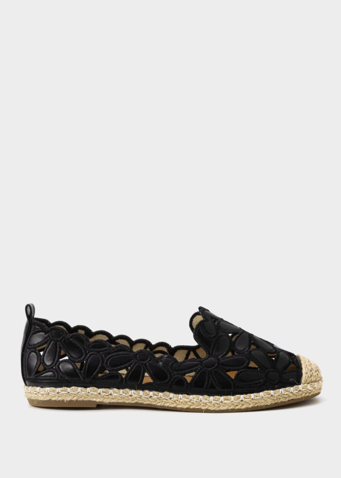Women Leather Embroidery Ballerina Shoes - Image 1