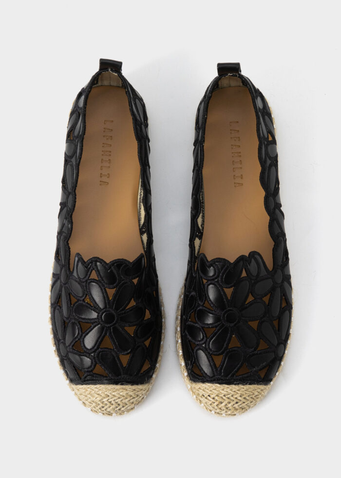 Women Leather Embroidery Ballerina Shoes - Image 4