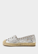 Women Embroidery Leather and Straw Ballerina Shoes - Image 5