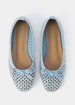 ⁦حذاء باليرينا نسائي شامواه مزين بالستراس⁩ - الصورة ⁦4⁩