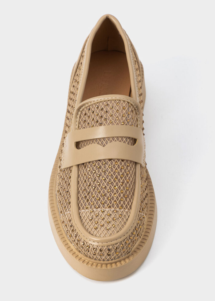 Women Mesh Fabric Strass Decor Topsider - Image 3